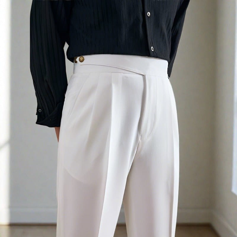 Couture - pantalon plissé avec double bouton
