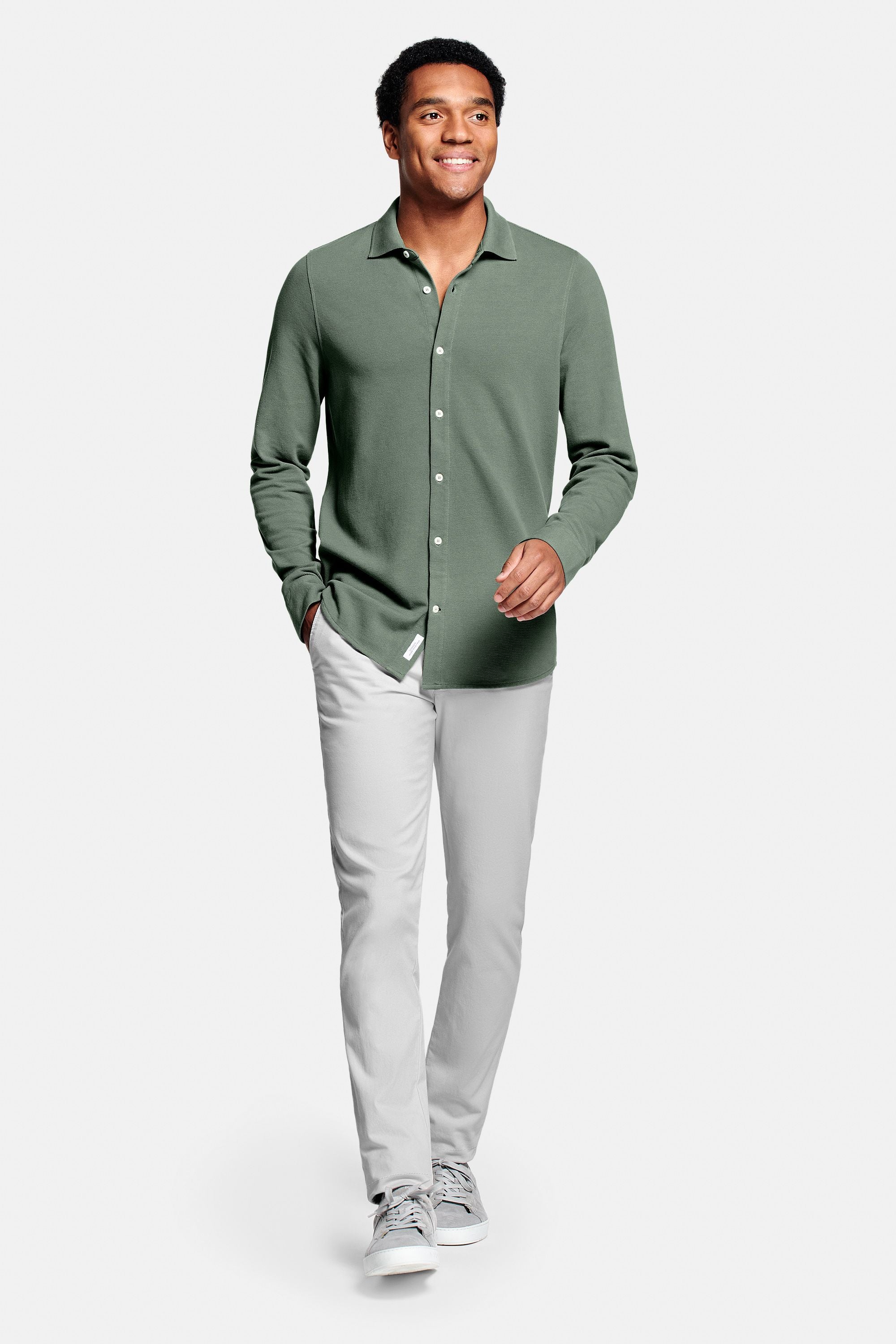 Chemise en piqué vert
